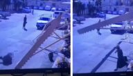شاهد كاميرا مراقبة توثق لحظة سقوط مظلة على طفل