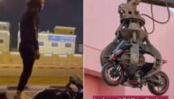 شاهد ماذا فعلت مرور قطر في دراجة نارية بعد ضبط قائدها يقوم بحركات استعراضية على طريق عام