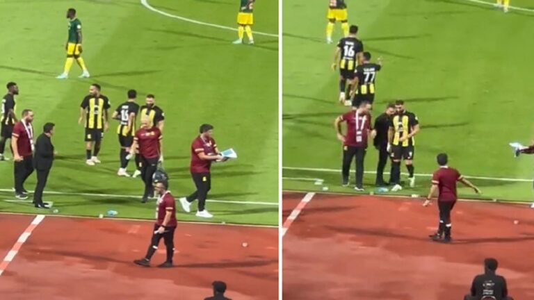 فيديو.. بنزيما يغادر مباراة الاتحاد والخليج مصابًا