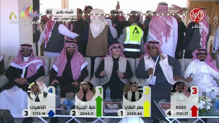 فيديو.. عبدالله فهد الشريع يفوز بالمركز الأول في شوط بيرق الموحد للون الصفر في مهرجان الملك عبدالعزيز للإبل