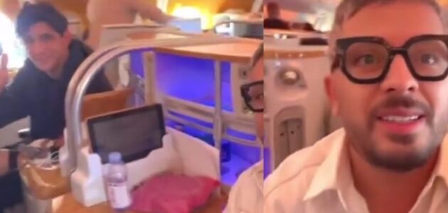 حاتم عمور يلتقي ياسين بونو صدفة في رحلة جوية.. وفيديو عفوي يجمعهما