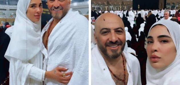 زوجة المخرج المصري مجدي الهواري تثير الجدل بظهورها بالمناكير والأظافر الصناعية أثناء أدائها العمرة