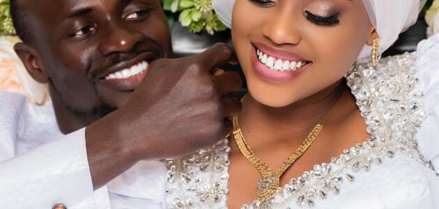 زوجة ساديو ماني تخطف الأنظار في حفل زفافها