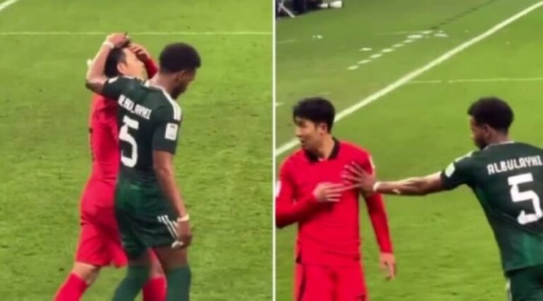 شاهد البليهي يدفع لاعب كوريا الجنوبية سون ويشد شعره أثناء المباراة