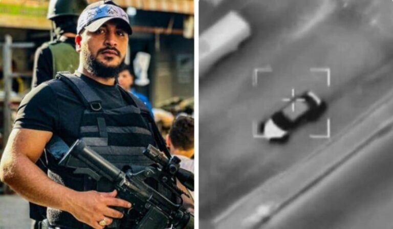 شاهد جيش الإحتلال يكشف عن لحظة اغتيال قيادي بكتائب شهداء الأقصى في قصف طائرة مسيرة في نابلس
