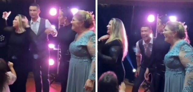 شاهد ردة فعل جورجينا على تقليد شقيقه رونالدو حركته الشهيرة أثناء احتفالهم بالسنة الجديدة