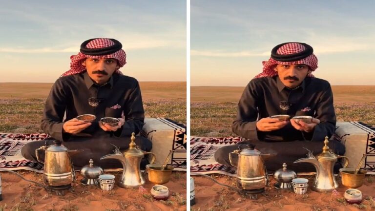 شاهد شاب يشرح ببساطة طريقة إعداد القهوة السعودية باللغة الإنجليزية