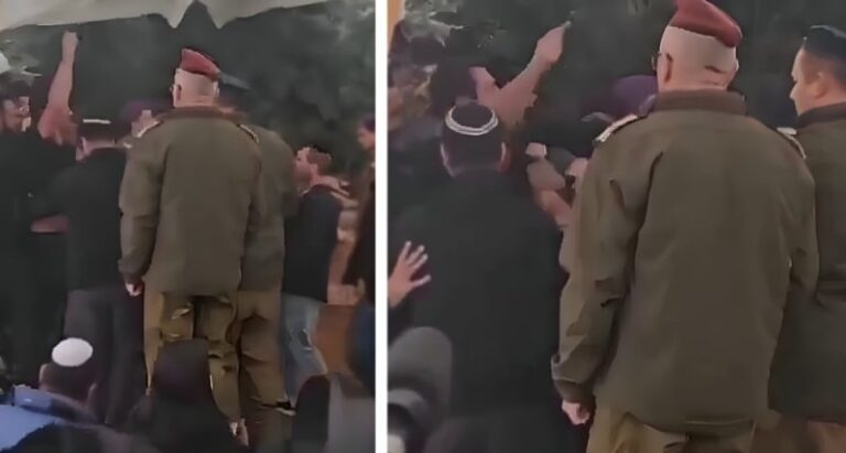 شاهد شقيق جندي إسرائيلي قُتل بغزة يصرخ في وجه وزير في مجلس الحرب خلال الجنازة