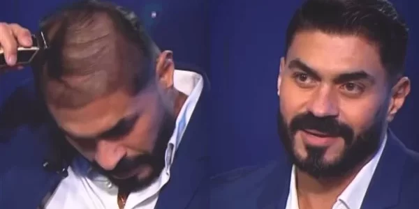 شاهد فنان مصري شهير يحلق شعره على الهواء لهذا السبب