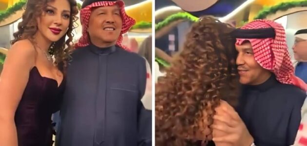 شاهد قبلات متبادلة وصور تذكارية بين الفنان محمد عبده وميريام فارس في حفل جوائز JoyAwards بالرياض