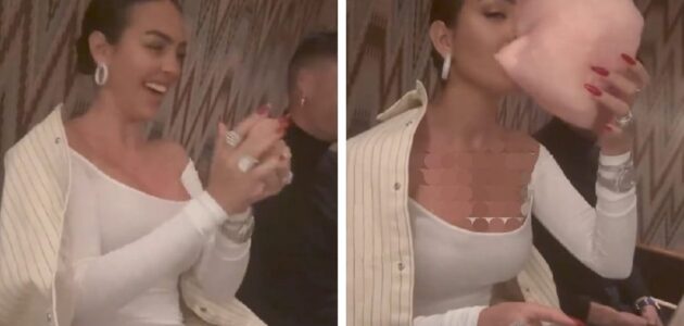 شاهد كيف تعاملت جورجينا مع حلوى القطن أثناء تناولها