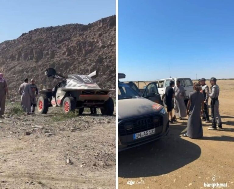 شاهد ماذا فعل مواطنين مع متسابق في رالي داكار بعد تعطل سيارته أعلى وادي في ينبع