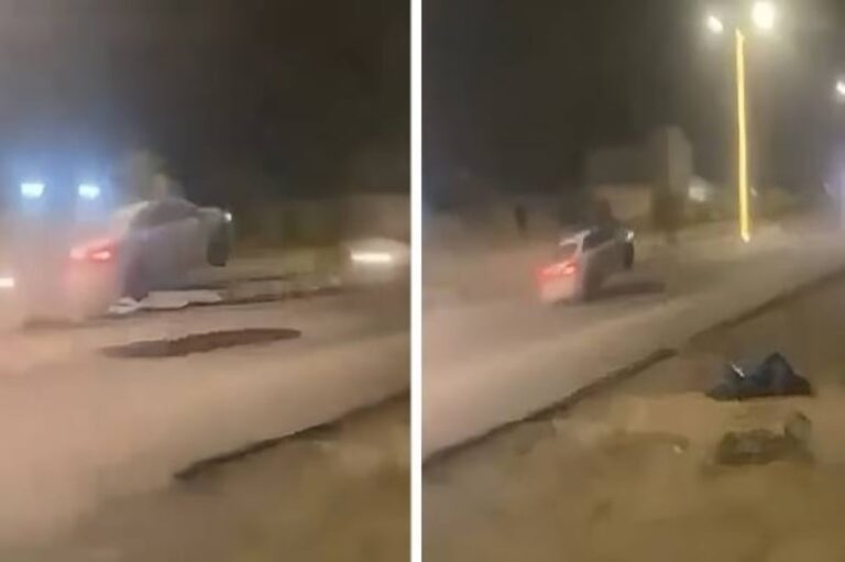 شاهد مركبات تطير في الهواء بسبب مطب صناعي بجازان