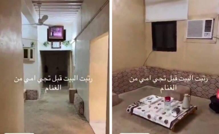شاهد مواطن يجهز بيته استقبالًا لأهله من رعاة الغنم