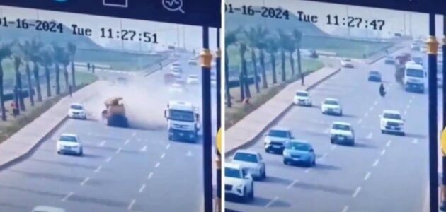 فيديو صادم.. مصرع امرأة أثناء عبورها طريق سريع بعد سقوط عليها جرافة كانت تحملها شاحنة في الموصل