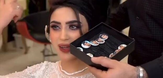 فيديو متداول لعروس عراقية تختار تسريحة غريبة في يوم زفافها
