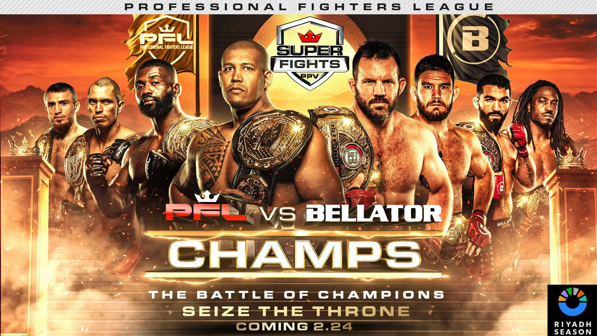 شاهد بث مباشر لمباراة الملاكمة بين الأبطال والأبطال (PFL vs. Bellator)