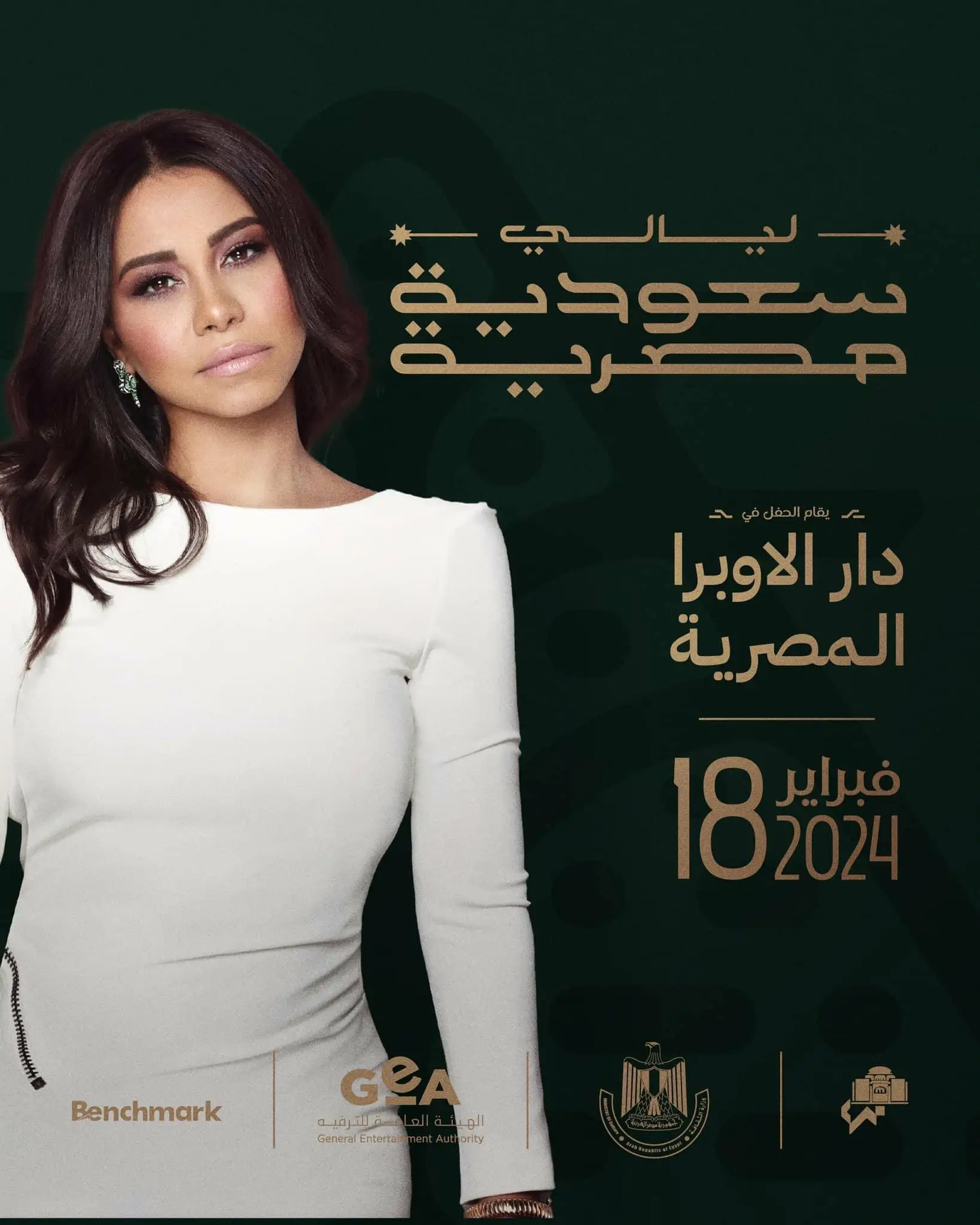 موعد حفل الليالي المصرية السعودية والقنوات الناقلة وطريقة المشاهدة