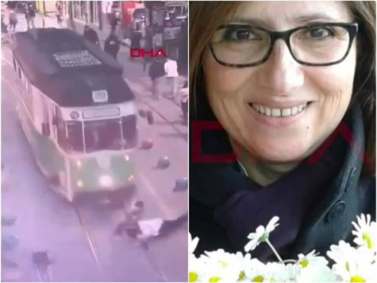 شاهد امرأة تركية تلقي بنفسها تحت عجلات الترام لإنقاذ حفيدها من الموت.. والكشف عن مصيرها