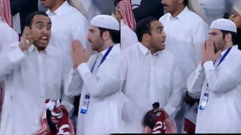 شاهد ردة فعل مشجع قطري بعد تأخر الحكم الكويتي إعلان صافرة نهاية المباراة في نصف نهائي كأس آسيا