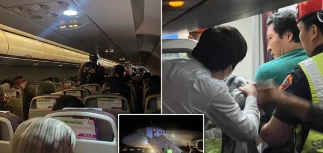 شاهد سائح كندي يُثير الذعر على متن طائرة في تايلاند بعد محاولته فتح الباب أثناء الإقلاع