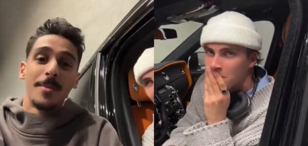 شاهد شاب يصور ردة فعل صديقه الأجنبي بعدما أهداه سيارة روز رايس