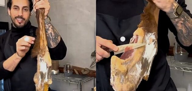 شاهد شاب يوثق تجربته في تناول لحم خروف تم تعتيقه لمدة عام