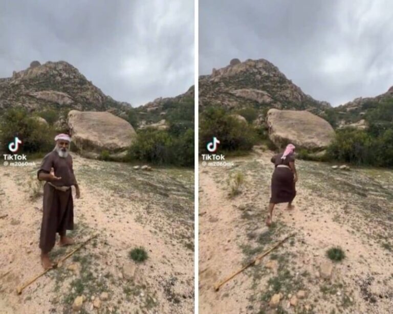 شاهد مواطن مسن يركض ويتسلق الصخور ويثير تفاعلا واسعا